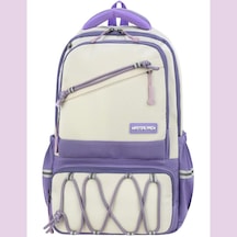 Ortopedik Ultra Lüx Büyük Boy 45 32 25 Cm Su Geçirmez Laptop Bölmeli Sırt Çantası Mor