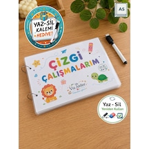 Okul Öncesi Yaz-sil Çizgi Çalışmaları Çocuk Kitabı