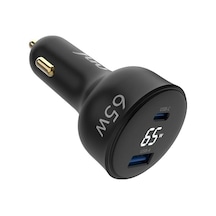 65w Led Ekranlı Type-c + Usb-a Araç Şarj Aleti İphone & Android & Notebook Araç İçi Şarj Cihazı