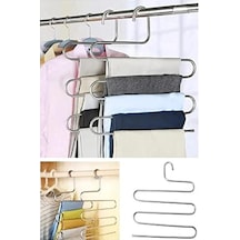 Pantalon Askısı Metalik Dolap İçi Akıllı Krom Askı Çok Katlı Pantolon Askısı 5 Katlı 4 Renk