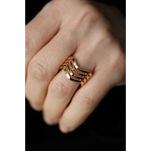 Yenigün Kuyumculuk 14 Ayar Altın Zikzak Modeli 4 Sıra Ajda Yüzük Yzk59883