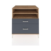Kronos Şifonyer 2 Raflı 2 Çekmeceli 88x59x96 Çam-antrasit Atlas Çam