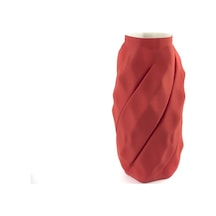 Kırmızı Porselen Vazo 14x41cm Kırmızı