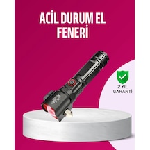 Mey İthalat Acil Durum El Feneri Çekiç Ve Pusula Özellikli Güçlü Işık Çok Renkli