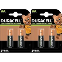 Duracell HR6/DC1500 1300 mAh AA Ni-MH Şarj Edilebilir Kalem Pil 2 x 2'li Duracell HR6/DC1500 1300 mAh AA Ni-MH Şarj Edilebilir Kalem Pil 2 x 2'li