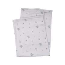 Unisex Gri Koala Desenli Organik Penye Battaniye Çok Renkli