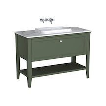 65822 VitrA Valarte Neo Tek Çekmeceli Tezgah Üstü Lavabo Dolabı, 120 Cm, Retro Yeşil Mermer Tezgah Ve Lavabo Dahil Diğer