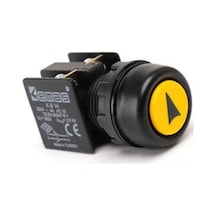Emas Kb14rso Kb Serisi Plastik 1no+1nc Yaylı Etanj Sarı Ok İşareti Baskılı 22 Mm Buton