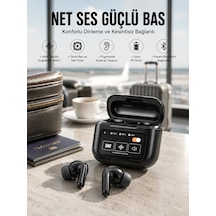 Mey İthalat Yeni Nesil Bluetooth Kulaklık Ekranlı Yüksek Ses Kaliteli Uzun Şarj Süreli