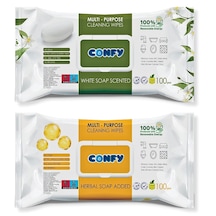 Confy Yüzey Temizlik Havlusu 2 Li Beyaz & Arap Sabunu 100x2