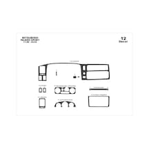 Mitsubishi Pajero Sport Torpido Kaplama 1998-2002 12 Parça Karbon
