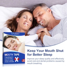 Hangfox Yetişkinler İçin Geceleyin Burun Solunumunu Sağlayan, Uyku Kalitesini Artıran, Hassas Cilt Dostu 120 Adet X Tipi Ağız Bandı