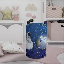 Mekta Home Bebek Ve Çocuk Odası Astronot Ve Spacex Desenli Oyuncak Sepeti Renkli Çok Renkli