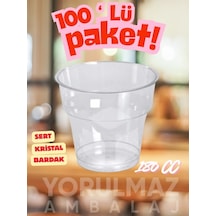 180 Cc Sert Kristal Plastik Bardak 100 Lü Dayanıklı, Şeffaf Ve Şık Sunum Diğer