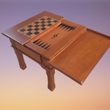 Orta sehpa SATRANÇ-TAVLA Küçük Kayın Lükens Aslan Ayak El yapım Yakarak nakış Kutuda sevk El Yapım