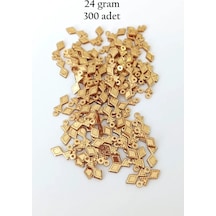 Oya Abiye Bileklik Kolye Pleksi Metalik Plastik Pul Altın Renk 24 Gram 300 Adet - Bnc536