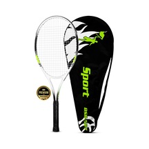 Deluxe 27 İnç Tenis Raketi Çantalı Yetişkin Tennis Racket L2 Grip 68 Cm Neon Sarı 527