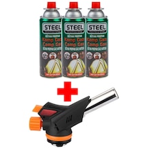 Steel Kamp Ocak Gazı Pürmüz 400ml 3 Adet + Bhd 424 Pürmüz Başlığı