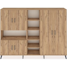 Arges Dolap 13 Raflı 6 Kapaklı 220x30x163 Çam-çam Çam-çam