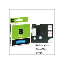Dymo D1 Serisi Beyaz Etikete Kirmizi 53715 24MMx7M