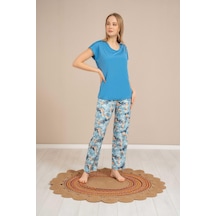 Baha Perfect Club Kadın Bisiklet Yaka Yarım Kol Pijama Takımı 4355 - 1 Adet Mavi Baha Perfect Club Kadın Bisiklet Yaka Yarım Kol Pijama Takımı 4355 - 1 Adet Mavi