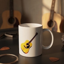 Özel Seri Günlük Kullanım Desenli Model Dekoratif Ürün Gitar Tasarım Kupa Çok Renkli