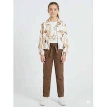 Xo Kids Kız Çocuk 3lü Alt Üst Kombin Takmı 8-14 Yaş Set0493 Kahverengi