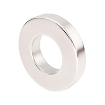 60x32x10 Mm Delikli Halka Neodyum Mıknatıs - N35 Kalite - Nikel Kaplama