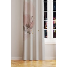 Flower Art 2 Desenli Süet Oturma Odası Salon Fon Perde Baskılı Ekstrafor Büzgü Tek Kanat Prd-1031 Çok Renkli