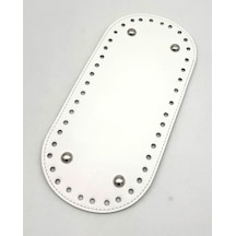 Çanta Aksesuar Suni Deri Beyaz Renk Oval Taban 25x12 Cm Silvery Metalli Diğer
