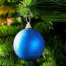 Vıp Kalite 5 Cm 12 Adet Simli Mavi Top Yılbaşı Ağacı Süsleri Vitrin Süsleri Mavi Yılbaşı Top Süsler Noel Ağacı Süsleri