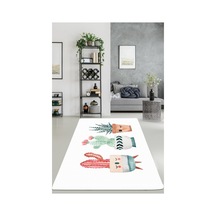 Happy Cactus Djt Ekru 100X200 Cm Yıkanablir Halı