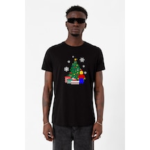 Lego Man Christmas Siyah Erkek Tshirt Çok Renkli