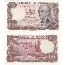 İspanya 1970 Yılı 100 Pesetas Yabancı Kağıt Para Çil Unc Koleksiyon Para