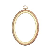 Nurge Şenel Yün Nurge Ahşap Görünümlü Plastik Oval Pano Kasnak No: 2 Çap: 11,5 15 Cm Kalınlık 10 Mm Diğer