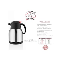 Cooker 1.5 Litre Lt Paslanmaz Inox Çelik Çay Termosu Ckr2004
