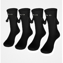 Carnaval Socks 2'li El Ele Tutuşan Siyah Sevgili Çorabı Siyah