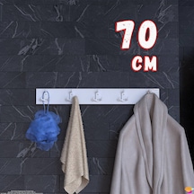 Modilayn Arı Serisi 66,4x9,6 Cm 15 Kancalı Banyo Askısı - 5'li Set 66,4x9,6 Cm Ekstra Düzen Ve Yer Tasarrufu Beyaz