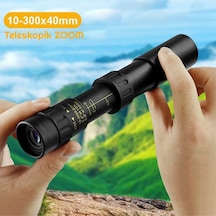 Triline 10-300x40mm Zoom Monoküler Teleskop Taşınabilir Dürbün Siyah