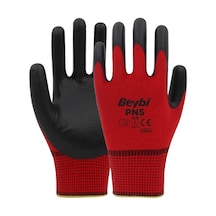 Beybi Nitril Poly Pn5 Kırmızı Siyah No:9 - 1 Çift