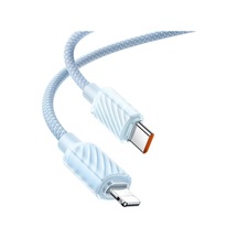 Ca-3661 Crystal Serisi Type-c To Lightning 36w Pd Hızlı Şarj Ve Veri Aktarım Örgü Kablo Mavi 1.2 Metre