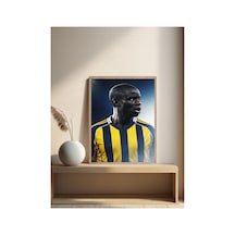 N'golo Kante Doğal Ahşap Çerçeveli Dekoratif Tablo Çok Renkli - 841873948 Çok Renkli