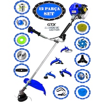 Eisenn German Vortex-12 Yan Tipi Benzinli Ot Çalı Çim Biçme Tırpanı + 12 Parça Tam Set Halı Yıkamalı
