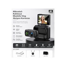Lk-018 Vlog Kamera 48mp Aksiyon Kamerası Katlanabilir Ekranlı 4k Full Hd Dijital Kamera Video Ve Mini Fotograf Makinesi Wifi Ve Manyetik Klipsli