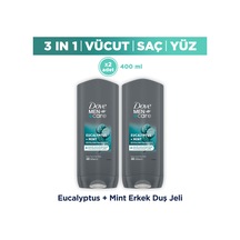 Dove Men +care Duş Jeli Body, Face&hair Eucalyptus +mint 400 Ml X2