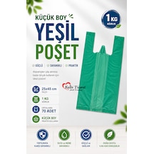 Kalın Yeşil Poşet Küçük Boy 1 Kg Market Manav Poşeti 25x45 Cm Çöp Poşeti Hışır Atlet Poşet