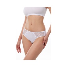 Malabadi Kadın Beyaz 3 Lü Paket Pamuk Elastan Dantelli Slip Külot 149 Beyaz