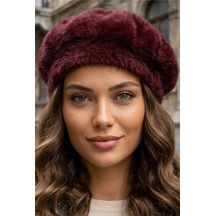 Tezzgelsin Kadın Peluş Kışlık Fransız Ressam Bere Bordo