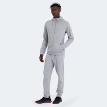 Slazenger RICH Erkek Fermuarlı Kapüşonlu Cepli Gri Eşofman Takımı