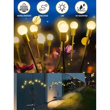 2 Adet 6 Led'li Güneş Enerjili Ateş Böceği Çiçek Lamba